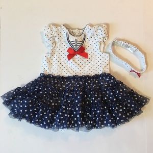 Little Me 9mo Holiday Outfit polka dot skirt NWOT